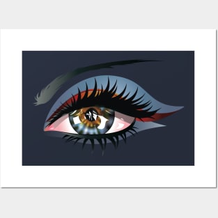 Fem Blue Eye with Makeup Posters and Art